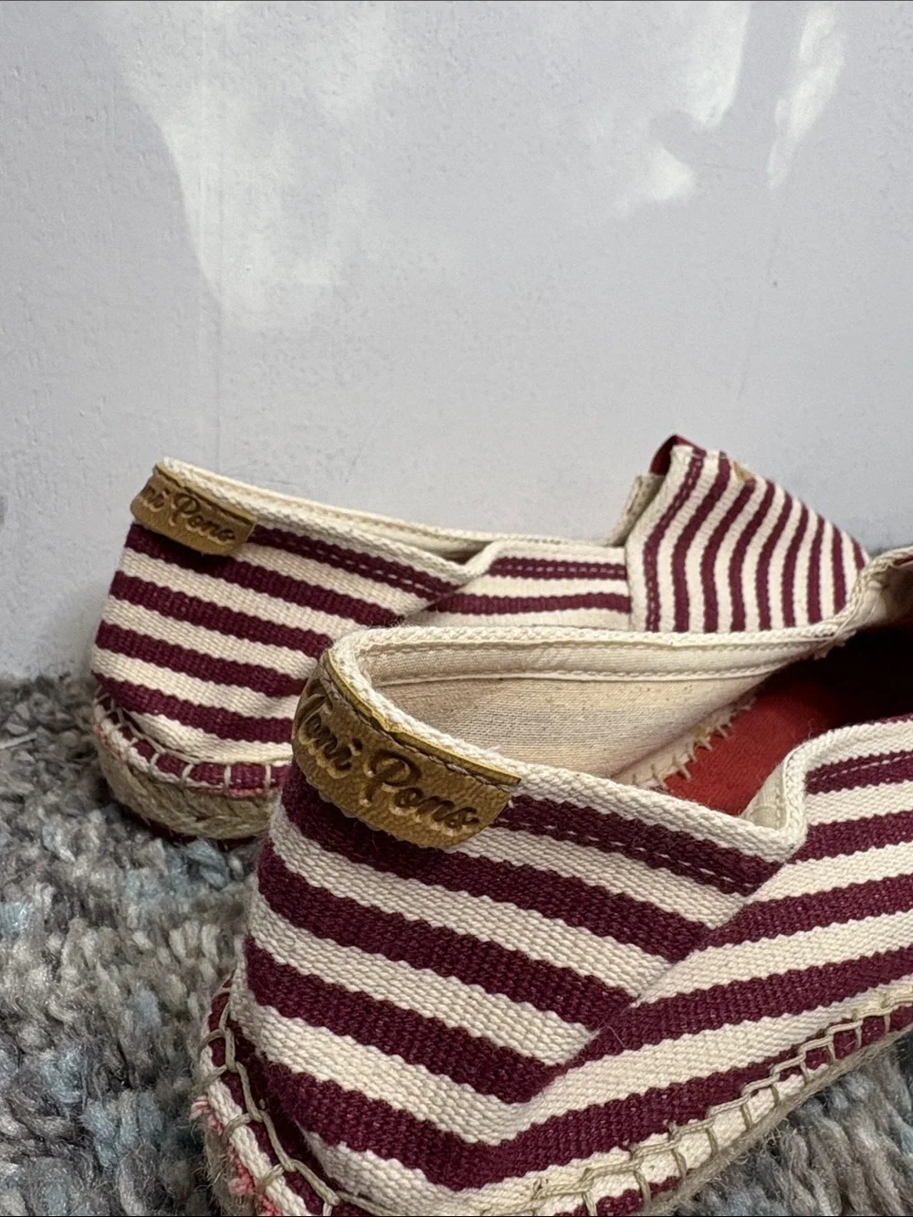 Toni Pons Shoes Womens 41 10 Slip On Espadrille Boat Woven Striped Preppy Beach